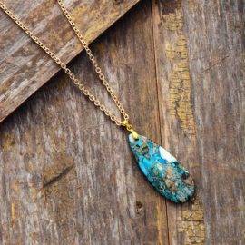 Collier Goutte Turquoise Bijoux pierre naturelle Collier pierre naturelle