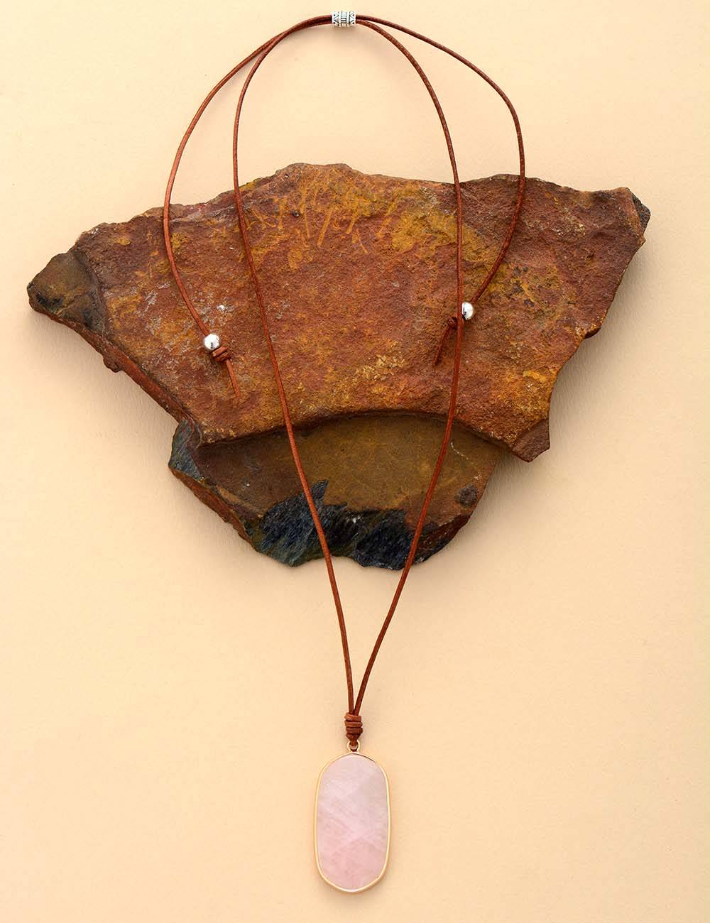 Collier Quartz Rose Tendresse Bijoux pierre naturelle Collier pierre naturelle