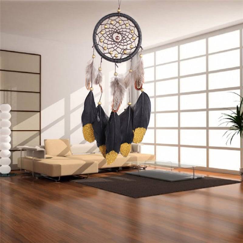 Attrape Rêve « Noir et Or » Attrape reve Deco zen