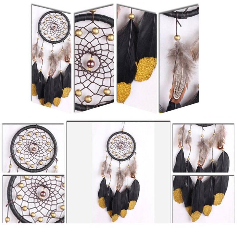 Attrape Rêve « Noir et Or » Attrape reve Deco zen