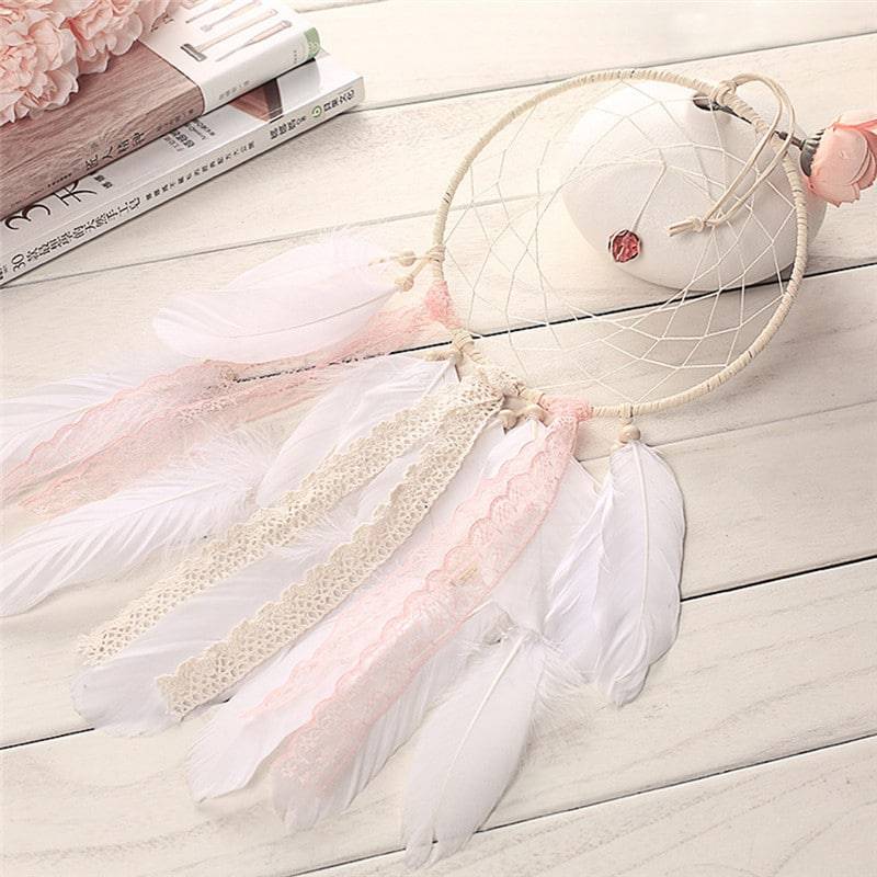 Attrape Rêve « Rose et Blanc » Attrape reve Deco zen