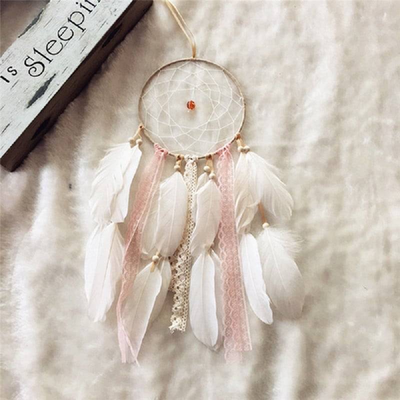 Attrape Rêve « Rose et Blanc » Attrape reve Deco zen