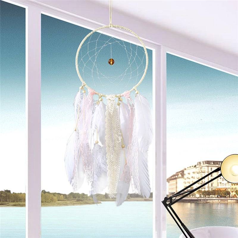 Attrape Rêve « Rose et Blanc » Attrape reve Deco zen