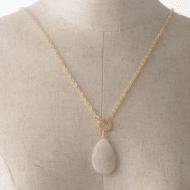 Collier Goutte en Quartz Rose Bijoux pierre naturelle Collier pierre naturelle