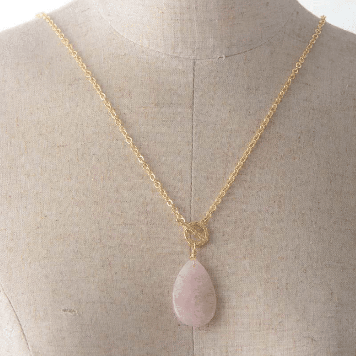 Collier Goutte en Quartz Rose Bijoux pierre naturelle Collier pierre naturelle