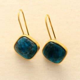 Boucles d&rsquo;Oreilles Pierre Naturelle « Apatite » Bijoux pierre naturelle Boucles d'oreilles pierre naturelle
