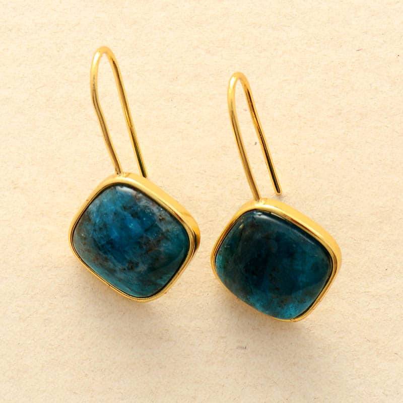 Boucles d&rsquo;Oreilles Pierre Naturelle « Apatite » Bijoux pierre naturelle Boucles d'oreilles pierre naturelle