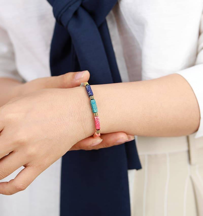 Bracelet Arc-En-Ciel Bijoux pierre naturelle Bracelet pierre naturelle