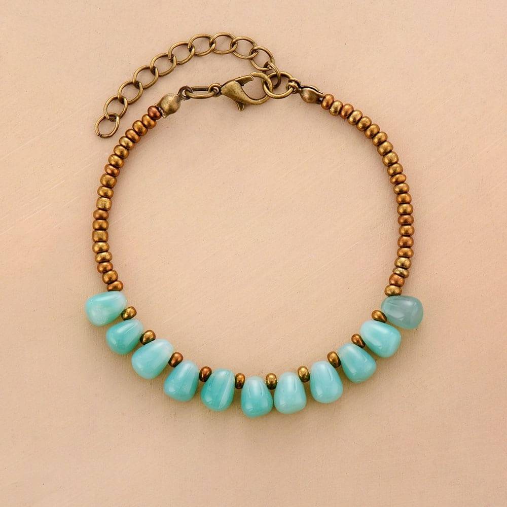 Bracelet Gouttes Perles D&rsquo;Onyx Bijoux pierre naturelle Bracelet pierre naturelle