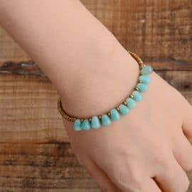 Bracelet Gouttes Perles D&rsquo;Onyx Bijoux pierre naturelle Bracelet pierre naturelle