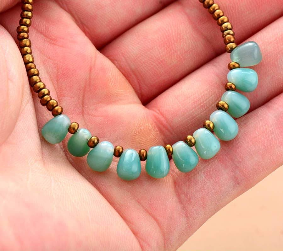 Bracelet Gouttes Perles D&rsquo;Onyx Bijoux pierre naturelle Bracelet pierre naturelle