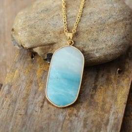 Collier Amazonite Géométrique Bijoux pierre naturelle Collier pierre naturelle