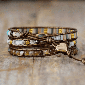 Bracelet Infini Labradorite Bijoux pierre naturelle Bracelet pierre naturelle