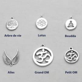 Bracelet mala en grenat Bijoux homme en pierre naturelle Bijoux pierre naturelle Bracelet pierre naturelle Médaillon: Grand OM