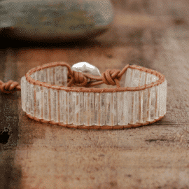 Bracelet en cristal de roche naturelle https://chakras-shop.com