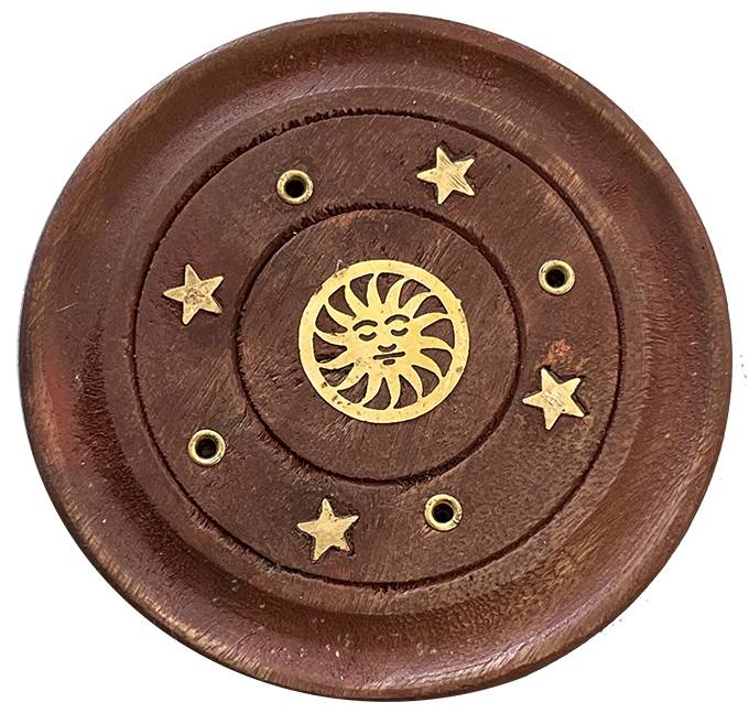 Porte-encens rond soleil en bois Porte encens Porte Encens Bois