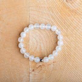 Bracelet Agate Blanche Bijoux pierre naturelle Bracelet pierre naturelle