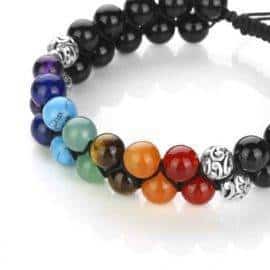 Double bracelet 7 chakras Bijoux homme en pierre naturelle Bijoux pierre naturelle Bracelet 7 chakras Bracelet pierre naturelle