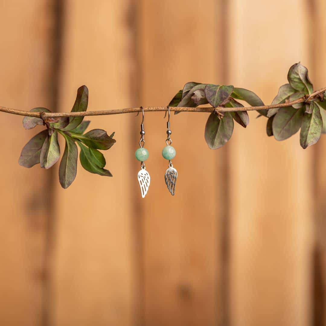 Boucles D&rsquo;oreilles Amazonite Bijoux pierre naturelle Boucles d'oreilles pierre naturelle