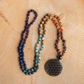 Collier 7 Chakras Vraies Pierres Bijoux pierre naturelle Collier pierre naturelle