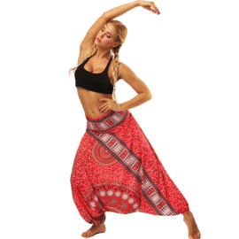 Pantalon Sarouel Rouge Taille Unique https://chakras-shop.com