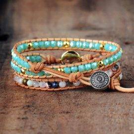 Bracelet pierre naturelle d&rsquo;Opale ronde Bijoux pierre naturelle Bracelet pierre naturelle