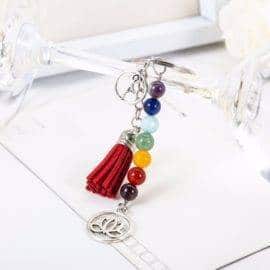 Porte-Clés 7 Chakras et Fleur de Lotus Grigri Porte Bonheur
