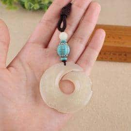 Vintage Afghan White Stones Dragon Pendant Pendant Long Necklace, Delicate Men and Women Versatile Sweater Chain Accessories Non classé