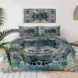 Parure de Lit + 2 Taies d’Oreillers “Cloud Mandala” Deco zen Linge De Maison