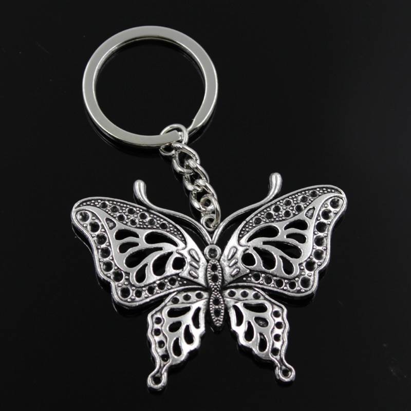 Porte-Clés Grand Papillon Acier