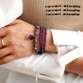 Bracelet pierre naturelle améthyste mannequin