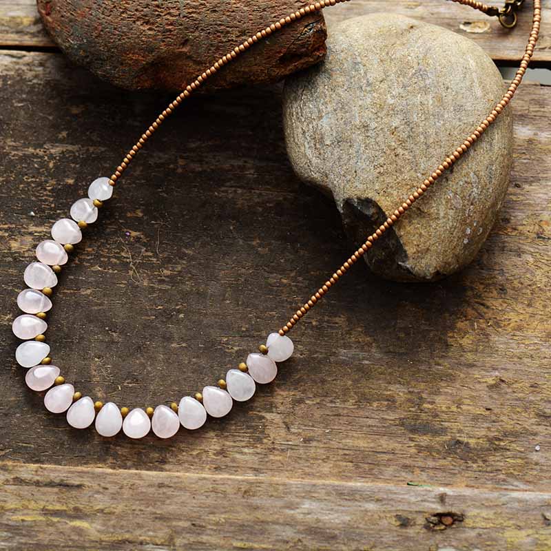 Collier en Pierres Naturelles de Quartz Rose – Image 4