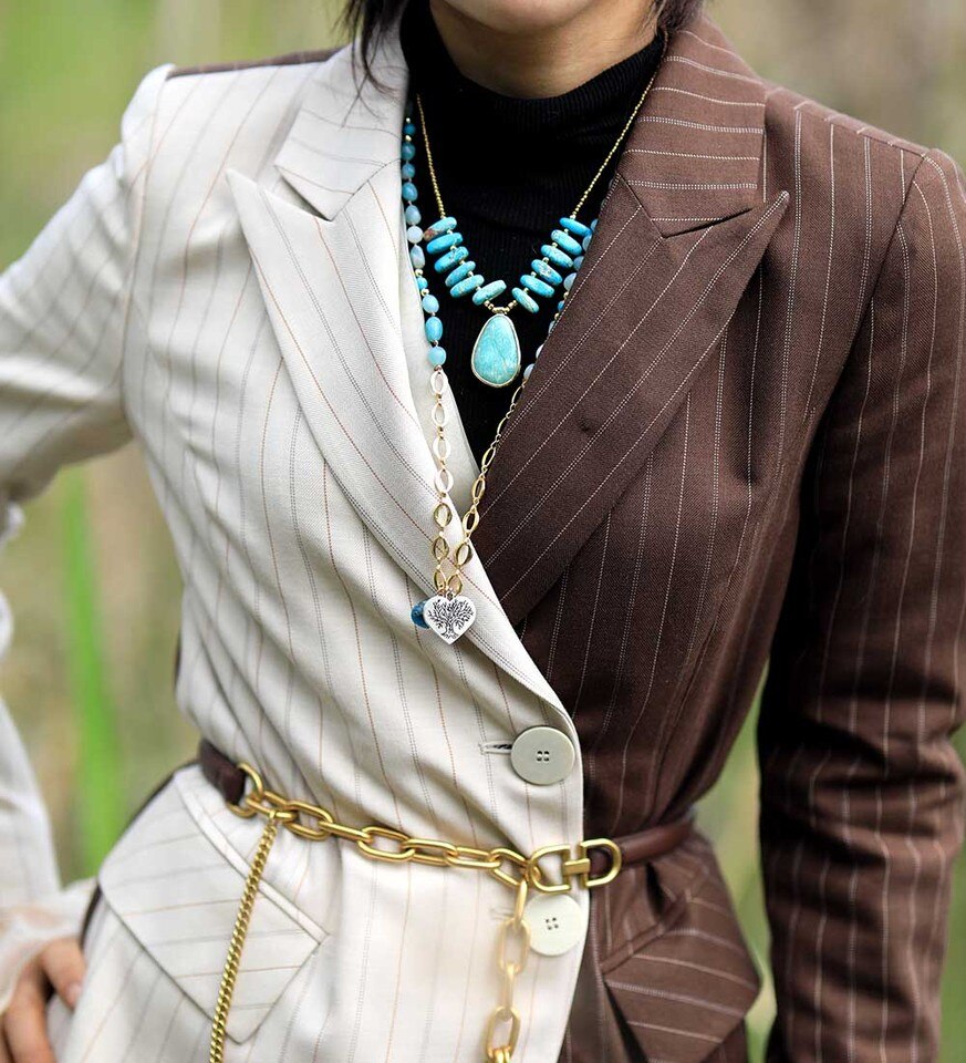 Collier en Pierres Naturelles Turquoise et Amazonite – Image 3