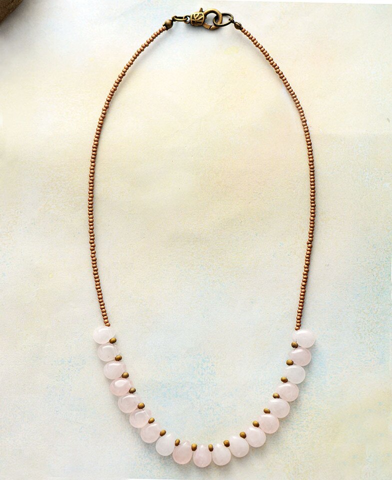 Collier en Pierres Naturelles de Quartz Rose – Image 3