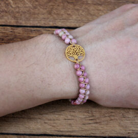 Bracelet Arbre de Vie pierres Rhodonite