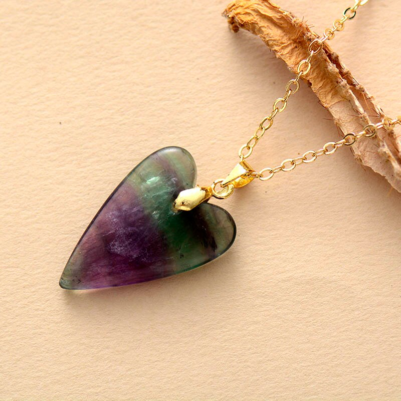 Collier Pendentif Pierre Naturelle Fluorite