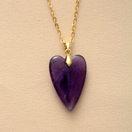 Collier Pendentif Pierre Naturelle en Amethyste