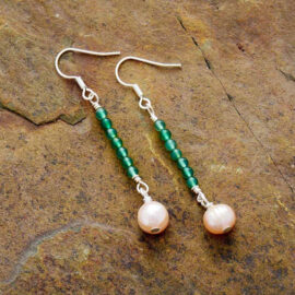 Boucles Doreilles en Pierres Naturelles Onyx Vert