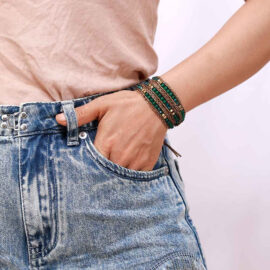 Bracelet en Pierre Naturelles Onyx Vert