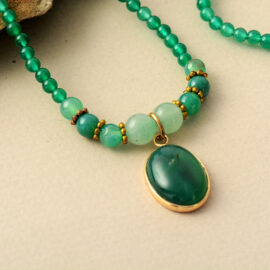 Collier en Pierre Naturelle Onyx Vert