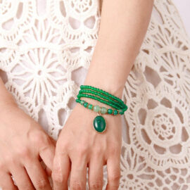 Collier en Pierre Naturelles Onyx Vert
