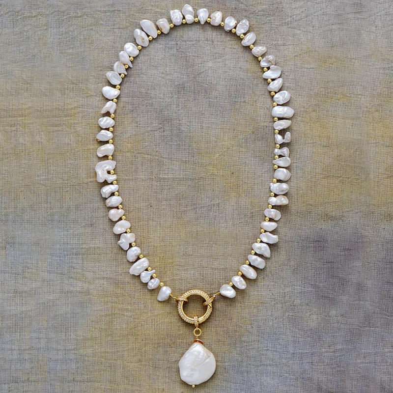 Collier de perle d'eau douce de luxe pour femme – Image 4