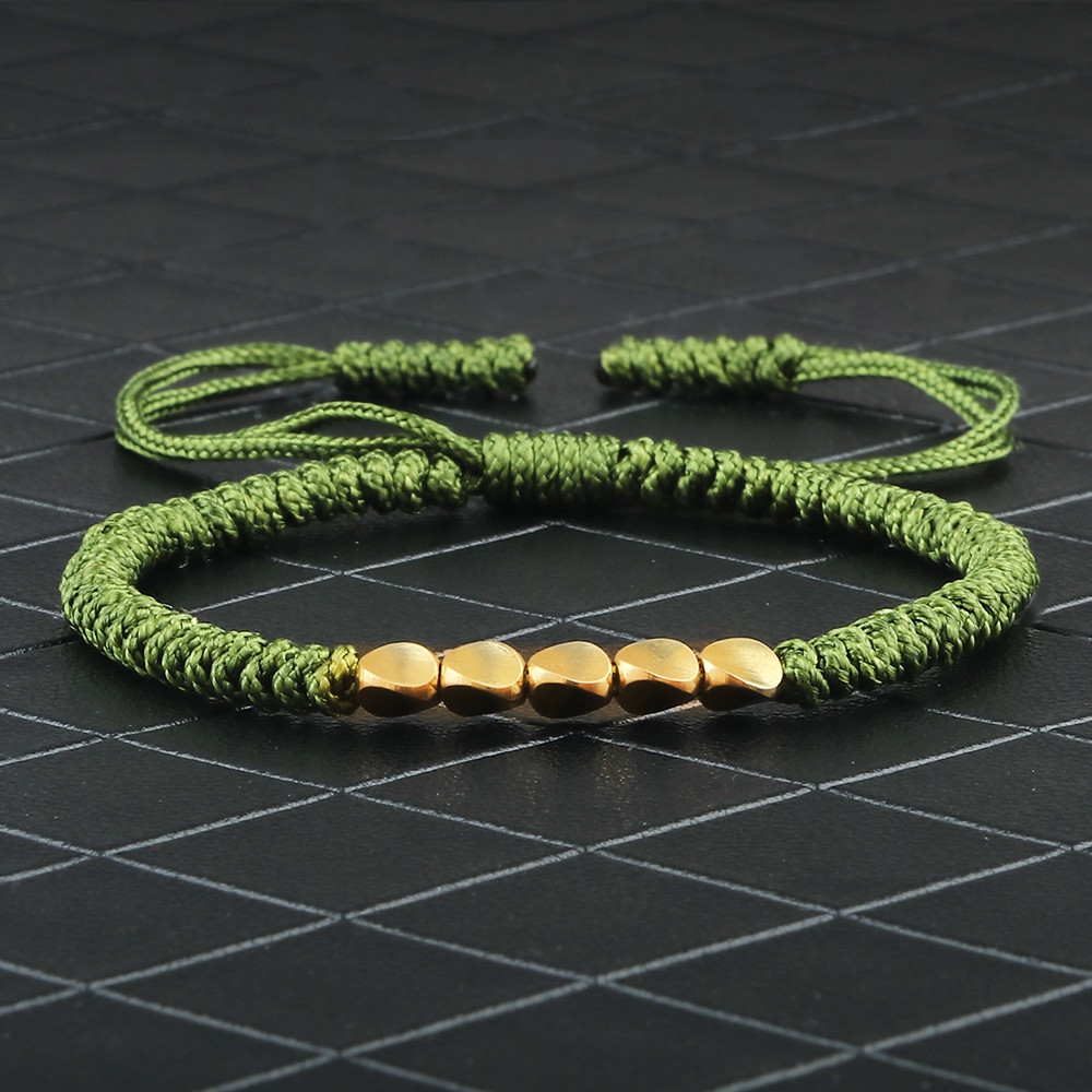 Bracelet tressé et perles de cuivre tibétain fait à la main – Image 6