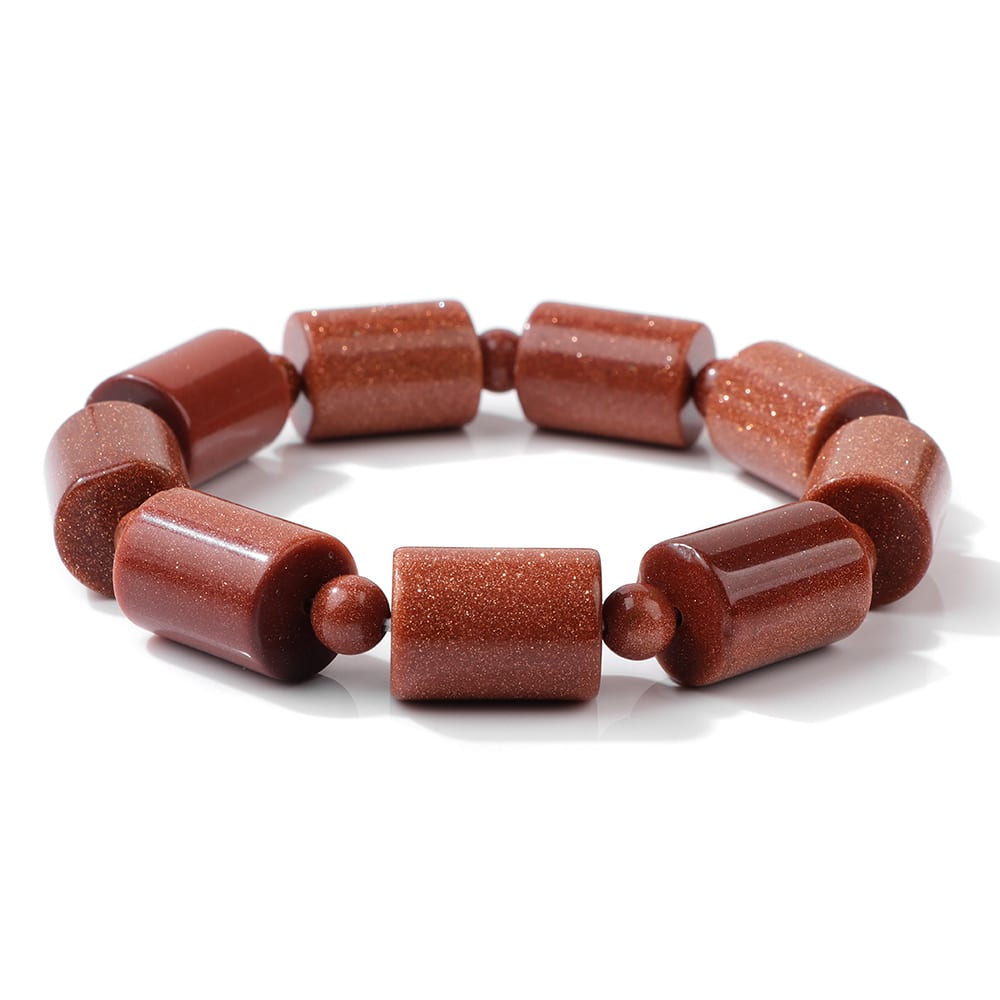 Bracelet en pierre naturelle à perles cylindriques pour homme et femme – Image 5