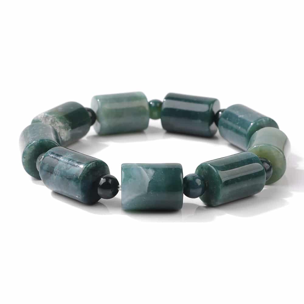 Bracelet en pierre naturelle à perles cylindriques pour homme et femme – Image 6