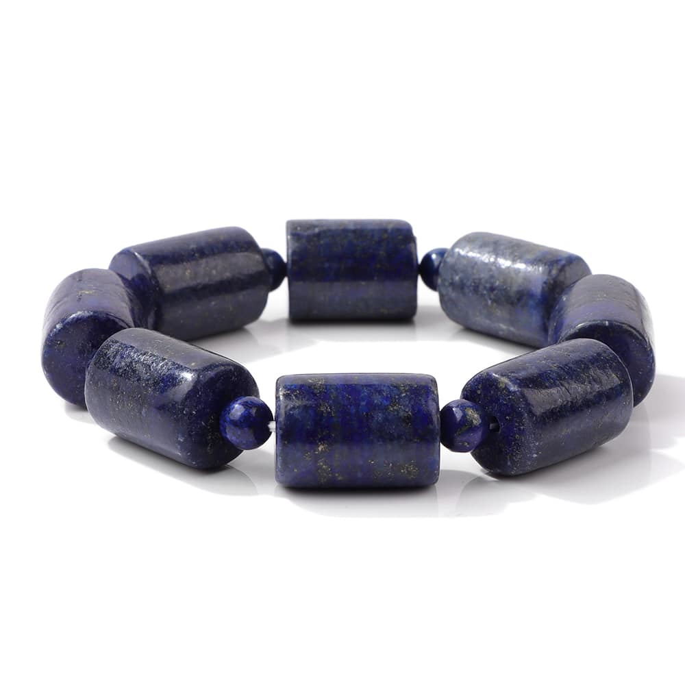 Bracelet en pierre naturelle à perles cylindriques pour homme et femme – Image 2