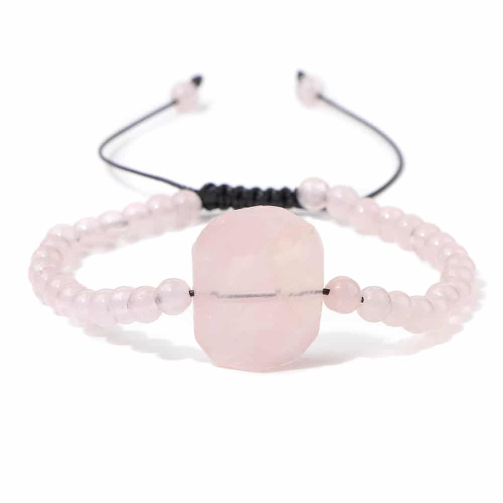 Bracelet tressé de perles géométriques en pierre naturelle – Image 3