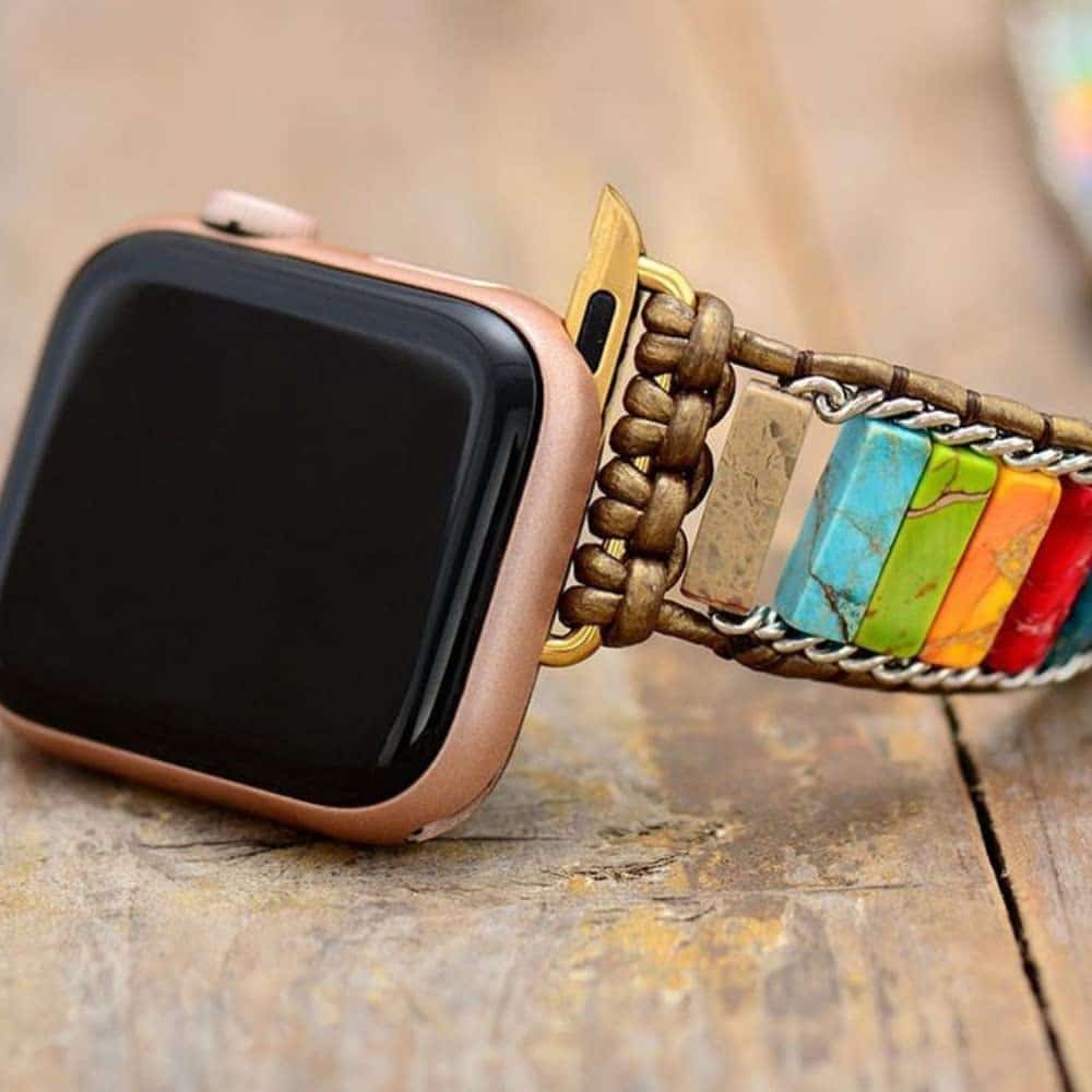 Bracelet énergétique multicolore en pierres naturelles pour montre Apple – Image 2