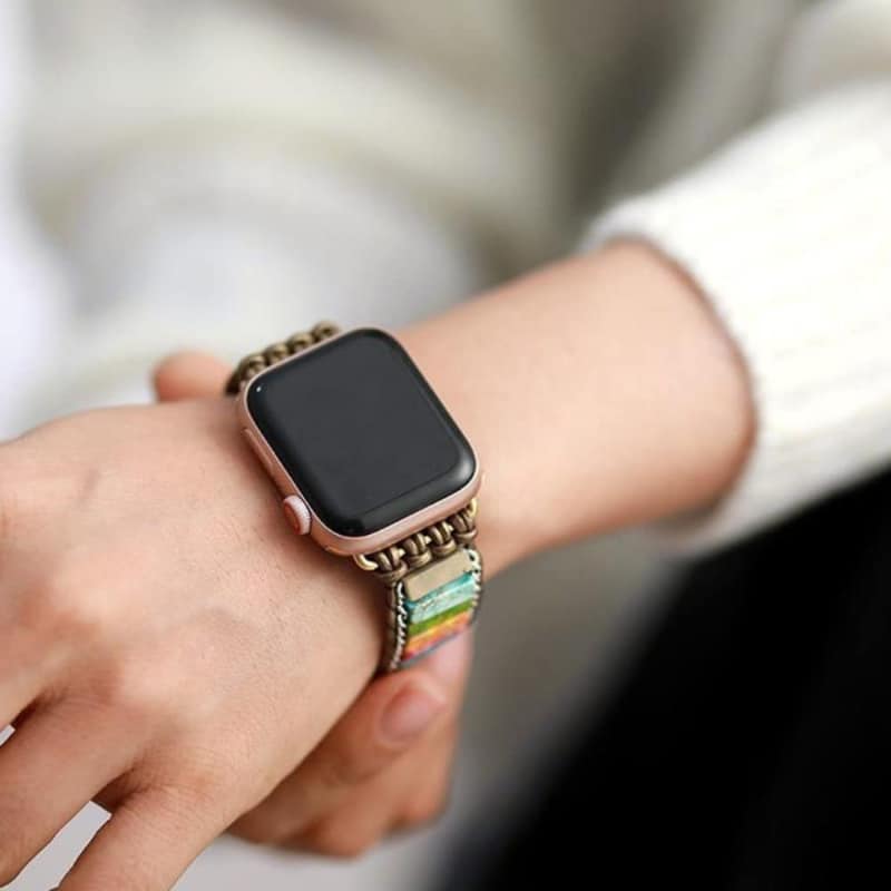 Bracelet énergétique multicolore en pierres naturelles pour montre Apple – Image 3