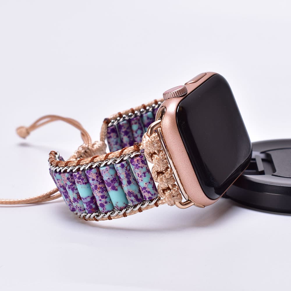 Bracelet pour montre Apple en sodalite et corde – Image 3